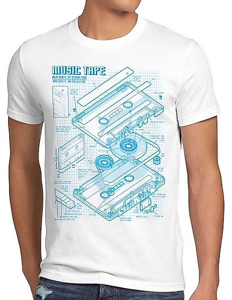 Print-Shirt Herren T-Shirt TAPE Kassette disko MC DJ retro musik turntable günstig online kaufen