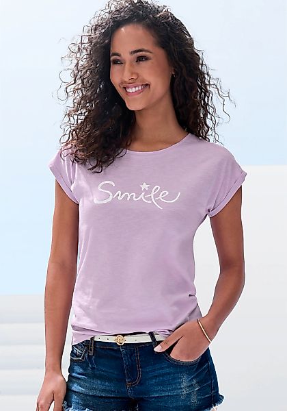 Beachtime T-Shirt "mit Frontdruck "Smile"", aus weicher Baumwoll-Qualität günstig online kaufen