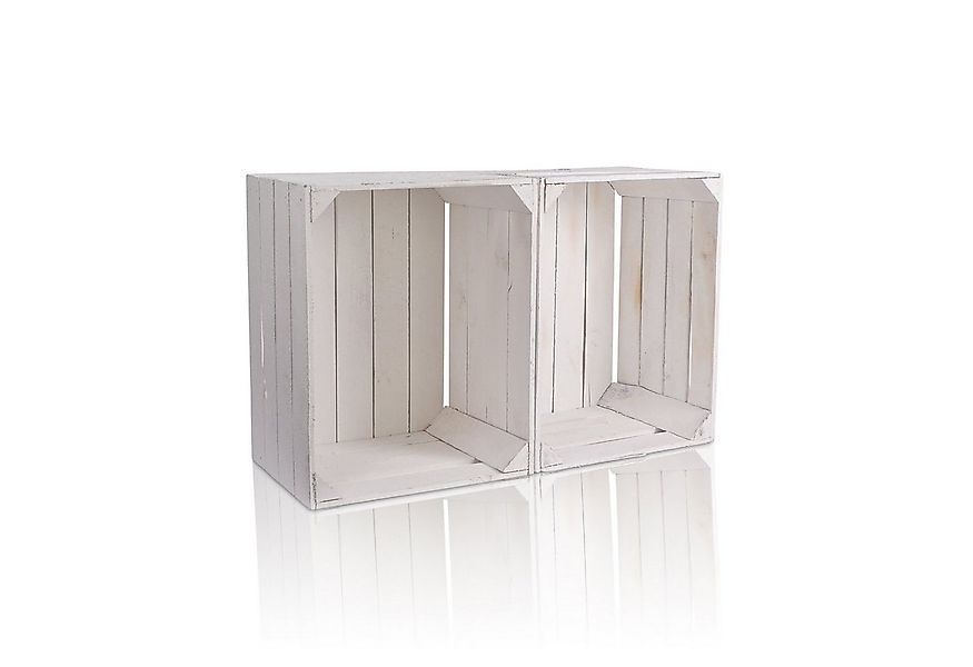 CHICCIE Holzkiste Regale Weiß 50x40x30cm - Kisten Weinkisten (4 St) günstig online kaufen