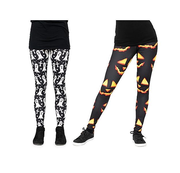 cosey Leggings Leggings Set Halloween M-L Geist & Kürbis (Leggings-Set, 2er günstig online kaufen