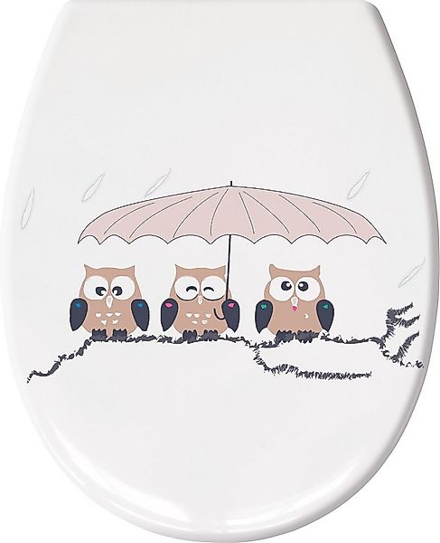 Kleine Wolke WC-Sitz Eulen, taupe, mit Absenkautomatik, 37 x 45 cm günstig online kaufen
