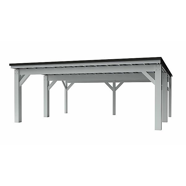 Holzbrüder Carport Ralf 42 250 kg/m² Reinweiß-Schwarz günstig online kaufen