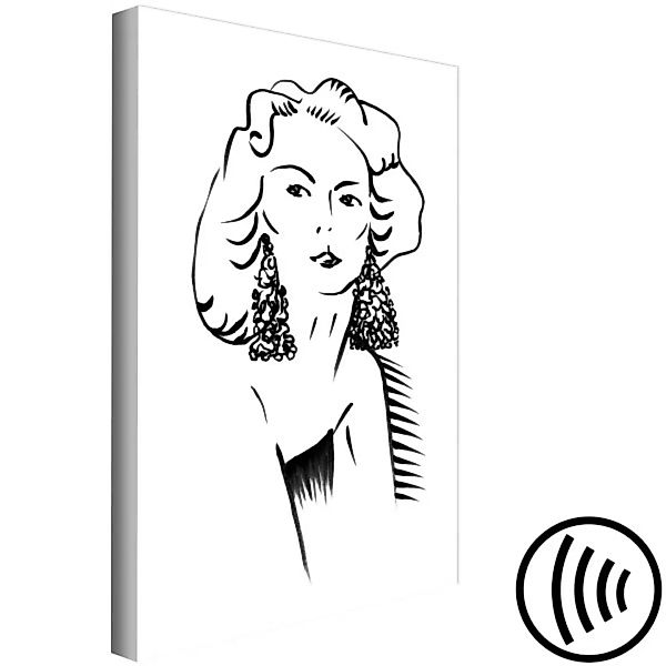 Wandbild Hypnotisierender Blick - lineare Illustration einer Frauen-Silhoue günstig online kaufen