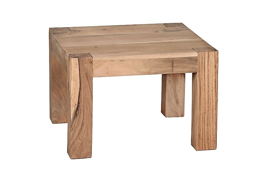 Wohnling Couchtisch WL1.443 Akazie Massiv 60 x 60 cm Wohnzimmertisch Beiste günstig online kaufen