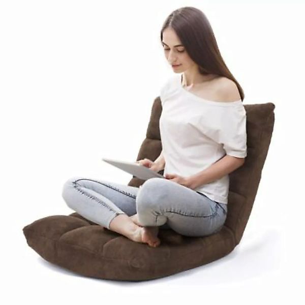 COSTWAY® Bodenstuhl Lazy-Sessel verstellbar braun günstig online kaufen