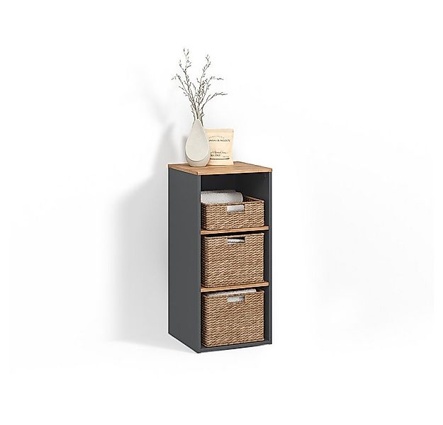 Livinity® Waschmaschinenumbauschrank Paolina, Anthrazit/Goldkraft Eiche, 40 günstig online kaufen