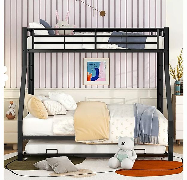 XDeer Jugendbett Etagenbett, Metallbett mit ausziehbarem Bett,mit Leiter au günstig online kaufen