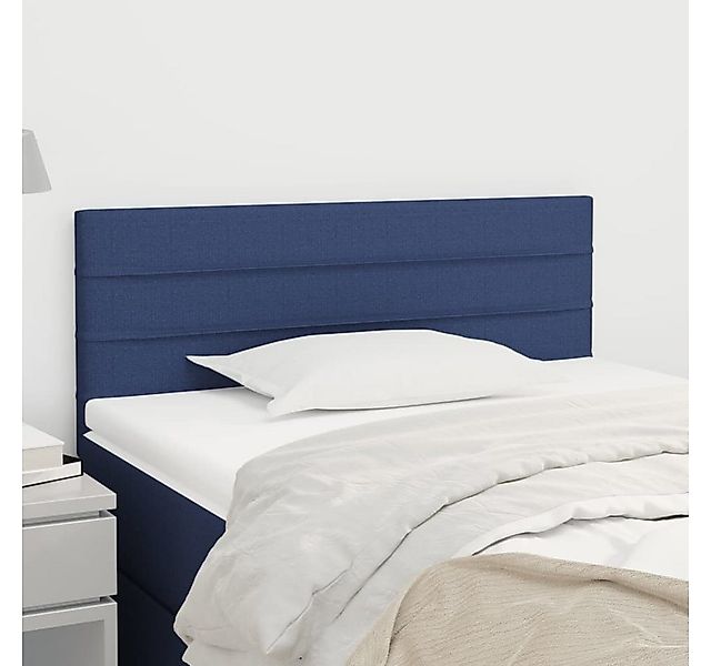 vidaXL Bett, Kopfteil Blau 80x5x78/88 cm Stoff günstig online kaufen
