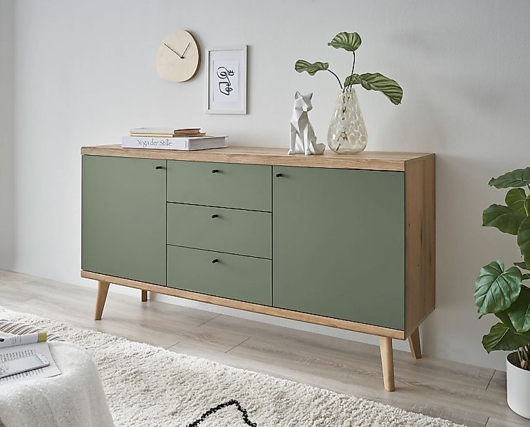 INOSIGN Sideboard "MAVAS", in moderner Trendfarbe, Griffe aus Metall (Schwa günstig online kaufen