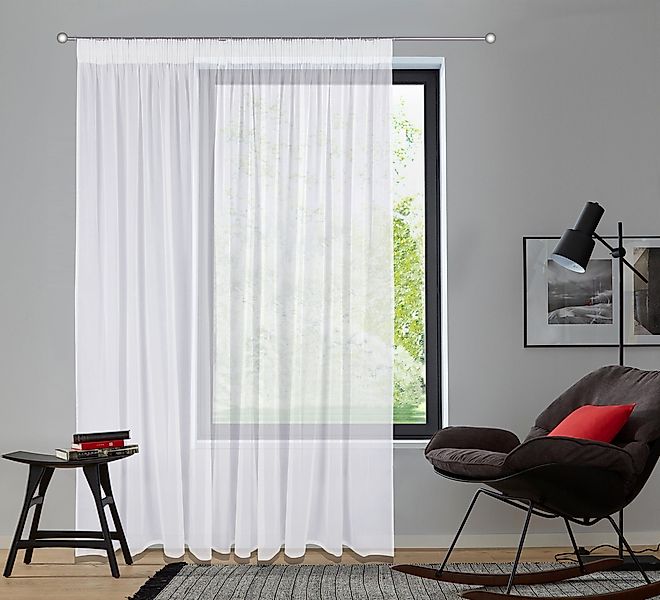 my home Gardine "Dolly" Multifunktionsband 1 Stk. tlg. Transparent, Gewebt, günstig online kaufen