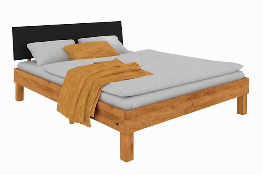 byoak Bett VIGO 140 x 200 aus Massivholz, mit MDF-kopfteil, Naturgeölt günstig online kaufen