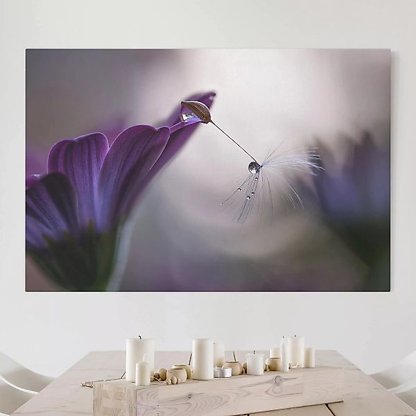 Leinwandbild Blumen - Querformat Purple Rain günstig online kaufen