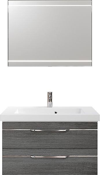 Saphir Badmöbel-Set "Balto 2-teilig Mineralmarmor-Waschtisch mit LED-Spiege günstig online kaufen