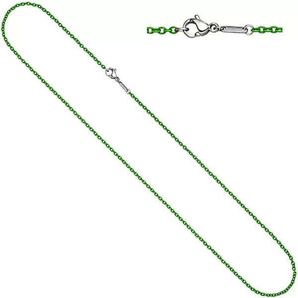 SIGO Rundankerkette Edelstahl grün lackiert 42 cm Kette Halskette Karabiner günstig online kaufen