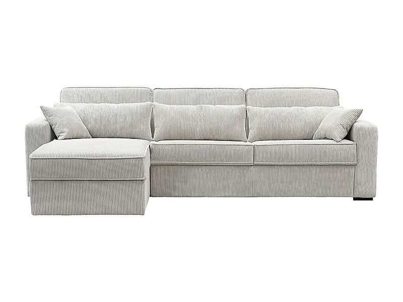 Eckschlafsofa mit Matratze - Ecke wechselbar - Cord - Beige - Matratze 18 c günstig online kaufen