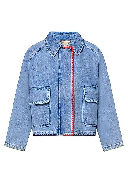 Amber & June Jeansjacke Damen mit aufgesetzten Taschen günstig online kaufen