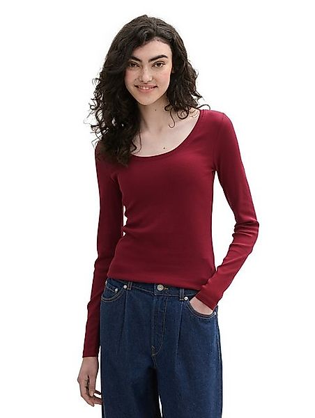 TOM TAILOR Denim Rundhalsshirt gerippt und günstig online kaufen