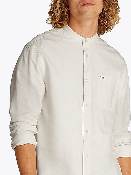 Tommy Jeans Langarmhemd TJM LINEN MIX BAND COLLAR SHIRT günstig online kaufen