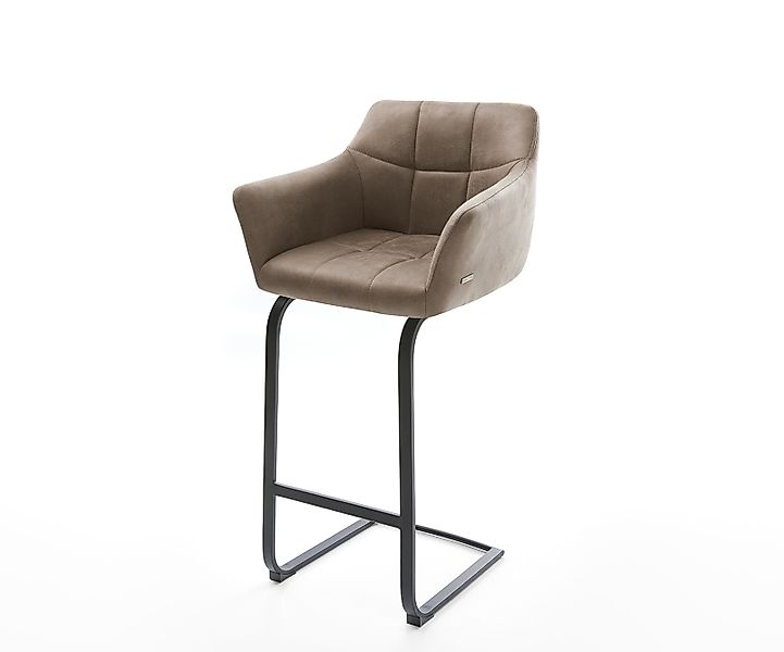 Barstuhl Yulo-Flex Vintage Taupe Freischwinger flach Metall günstig online kaufen