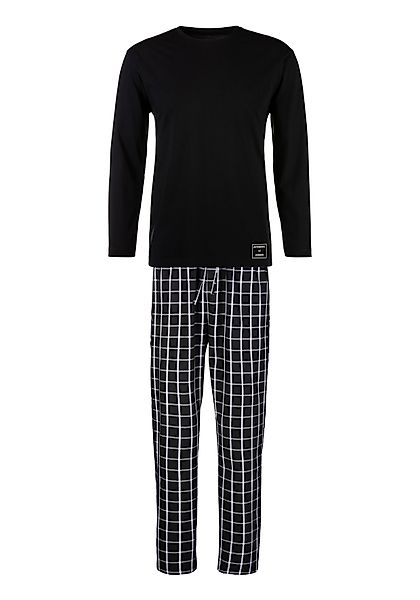 AUTHENTIC LE JOGGER Pyjama, (2 tlg., 1 Stück), Schlafanzug mit karierter We günstig online kaufen