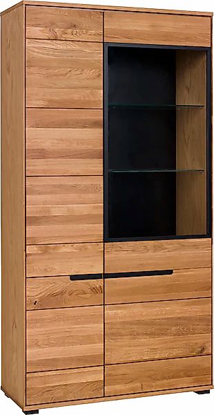 Home affaire Vitrine »Vitrine LOLA B/T/H: 102,5/196,5/40,5cm« Eiche teilmas günstig online kaufen