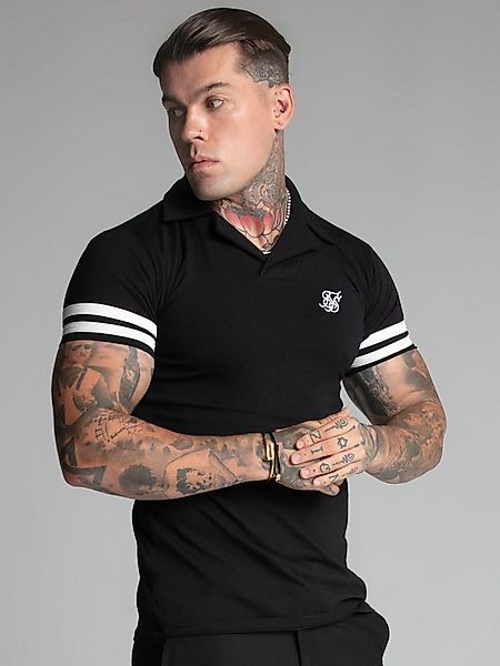 Siksilk T-Shirt SikSilk Herren Schwarzes Tournament Revere Polo günstig online kaufen