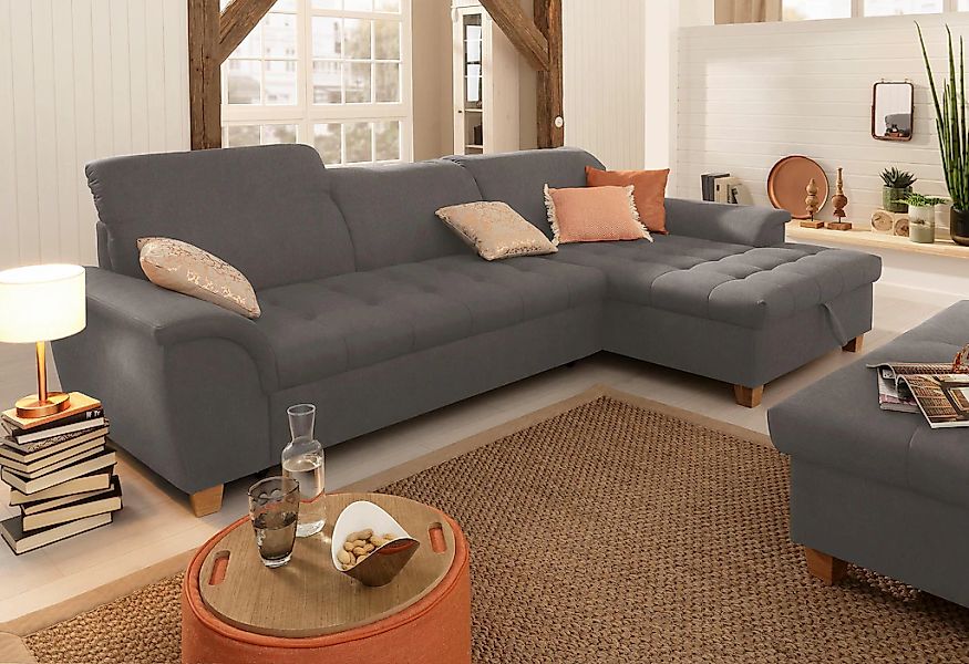 Home affaire Ecksofa "Lyla fester Sitzkomfort, bequeme Armlehnen, Breite 27 günstig online kaufen