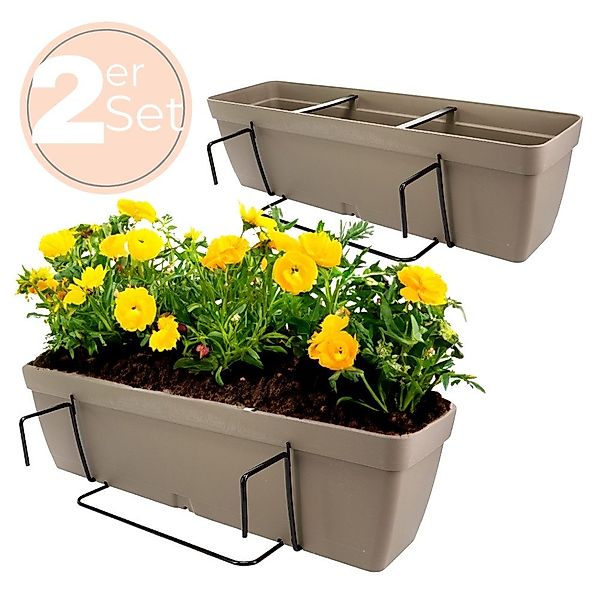 GarPet Balkonkasten 2x Blumenkasten Balkon Geländer günstig online kaufen