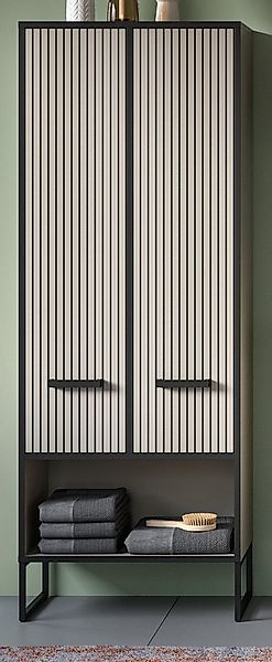 Inn.Furn Hochschrank Scana (Bad Mehrzweckschrank in Sand mit schwarz, 59 x günstig online kaufen