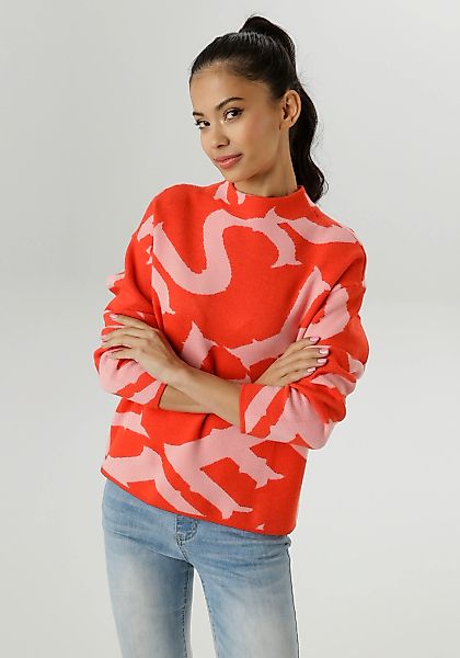 Aniston SELECTED Strickpullover, mit elegantem Jacquard-Muster - NEUE KOLLE günstig online kaufen