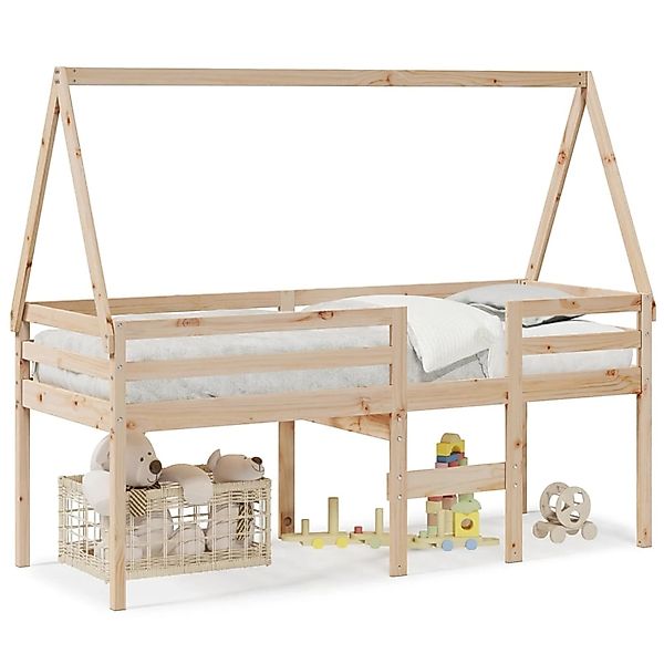 vidaXL Hochbett mit Dach 80x200 cm Massivholz Kiefer2104781 günstig online kaufen