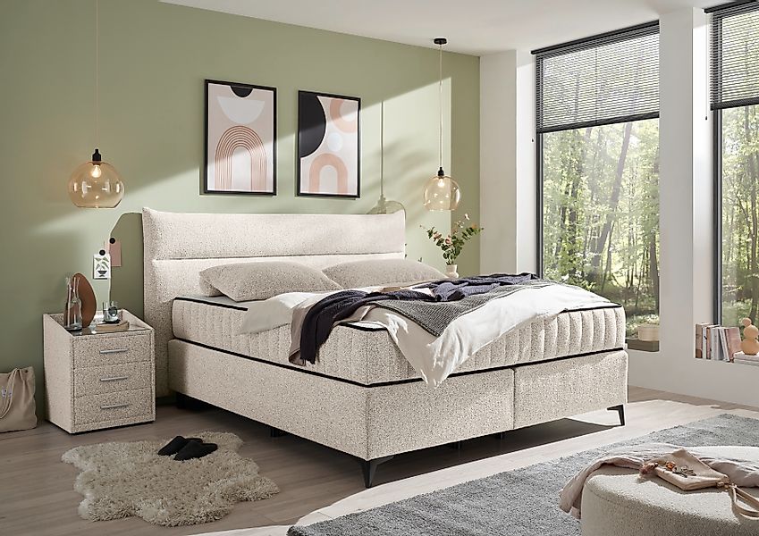 ED EXCITING DESIGN Boxspringbett »Vlieland« Premium 9-Zonen-Tonnentaschenfe günstig online kaufen