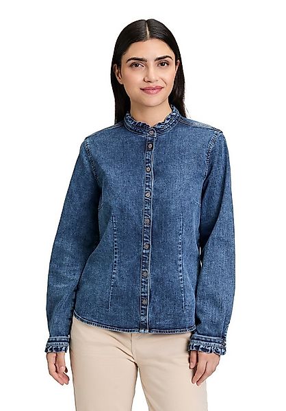 Cartoon Jeansbluse Damen mit Rüschen günstig online kaufen