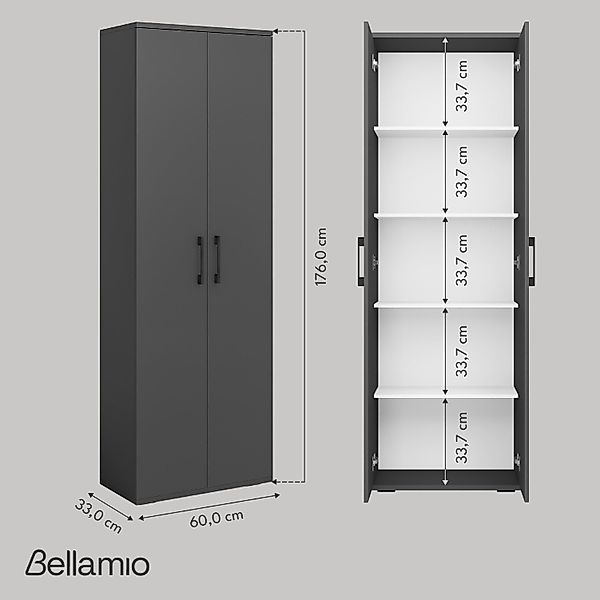 Bellamio Mehrzweckschrank Apol (Aktenschrank Anthrazitschwarz) mit günstig online kaufen