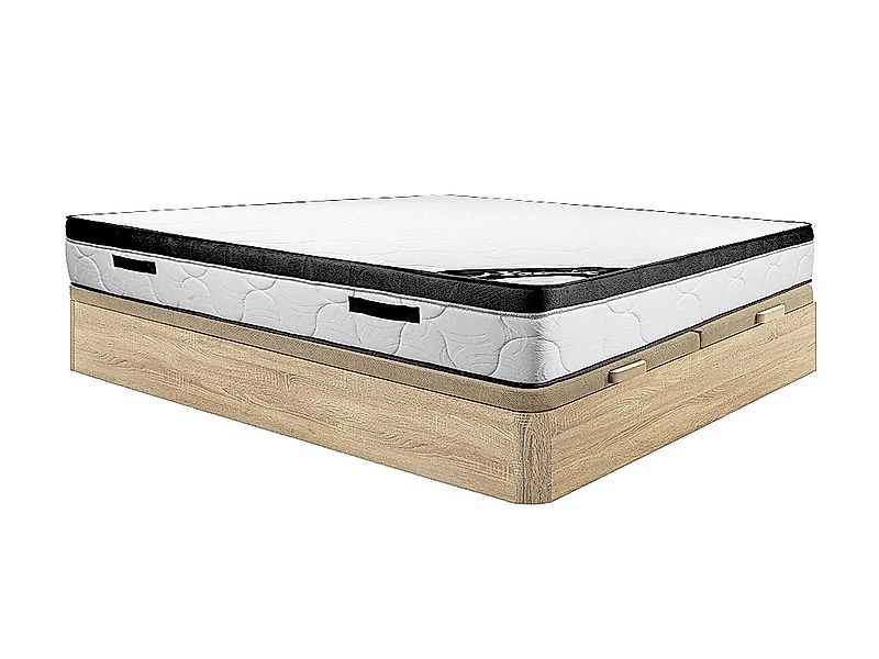 Set aus Bettgestell mit Bettkasten + Schaumstoffmatratze - 180 x 200 cm - S günstig online kaufen