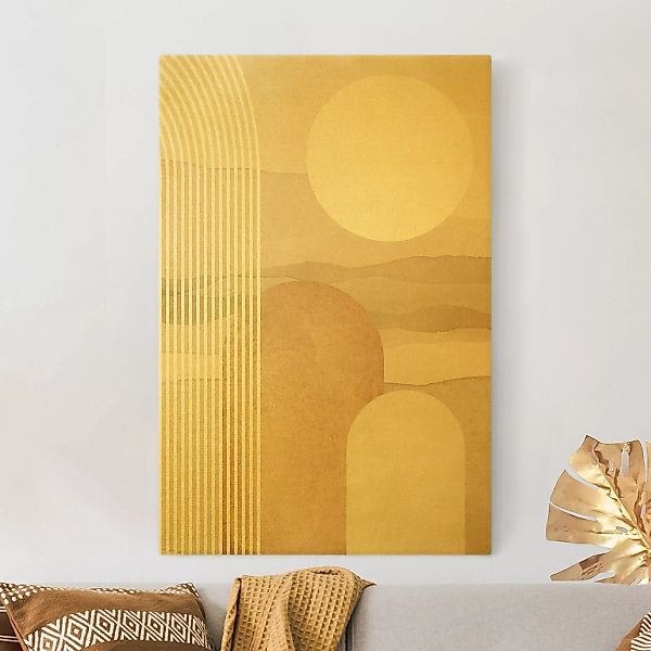 Leinwandbild Gold Geometrische Formen - Sonnenaufgang günstig online kaufen