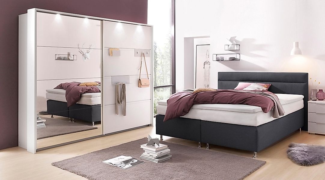 Westfalia Schlafkomfort Boxspringbett wahlweise mit LED-Beleuchtung günstig online kaufen