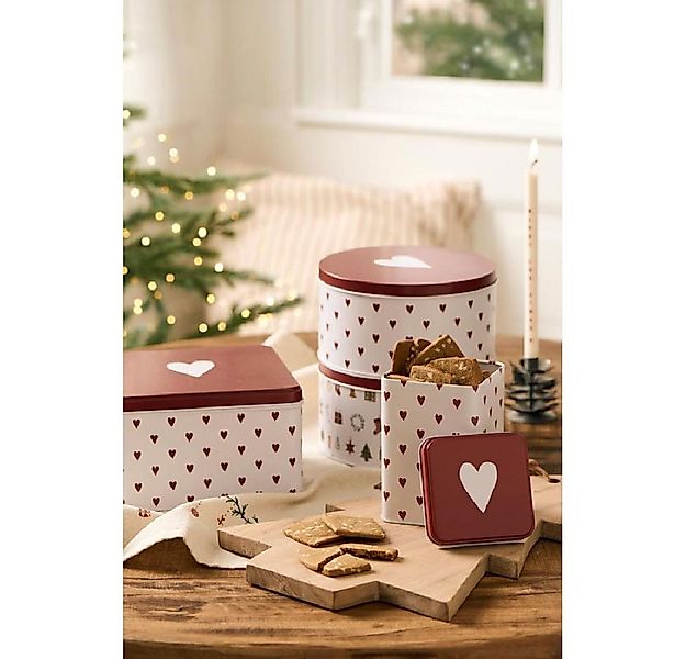 Ib Laursen Geschirr Ib Laursen Gebäckdose mit Herzen Rund (16,8x9cm) günstig online kaufen