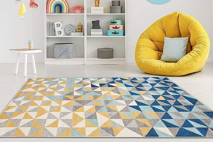 Mazovia Teppich LAZUR_Geometric, 120x170, Geometrisch, Modern, Kurzflor, Ge günstig online kaufen