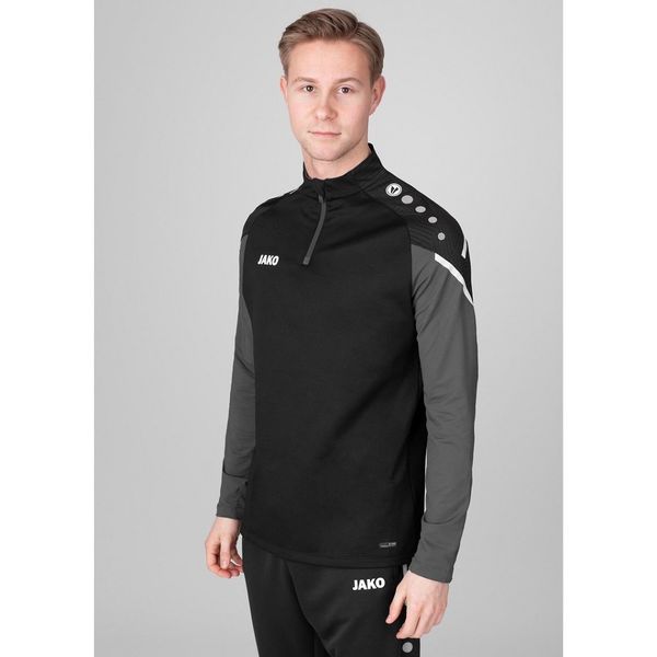 Jako Langarmshirt Ziptop Performance (Polyester-Stretch-Fleece) schwarz/ant günstig online kaufen