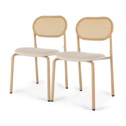 PXloue Esszimmerstuhl Rattanstuhl Polsterstuhl Wohnzimmerstuhl (Set), günstig online kaufen