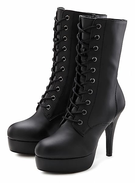 LASCANA Belle Affaire Schnürstiefelette "Stiefel,", High-Heel-Boots mit Pla günstig online kaufen
