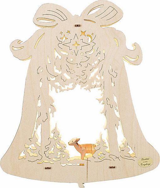 SAICO Original LED Fensterbild Glocke mit Reh, inkl. LED-Leuchtmittel, warm günstig online kaufen