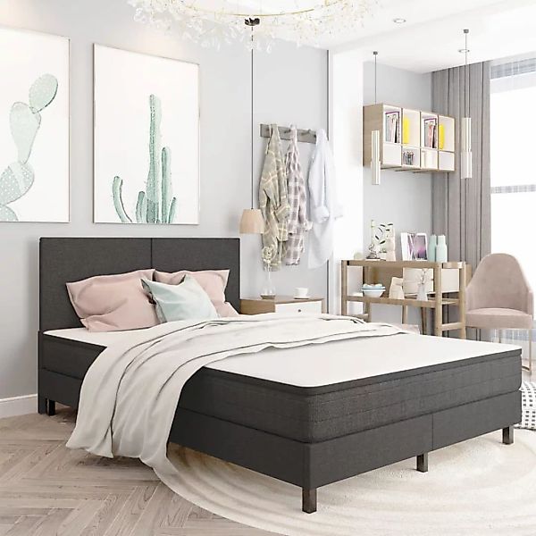 Boxspringbett Dunkelgrau Stoff 180x200 Cm günstig online kaufen
