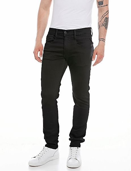Replay Herren Hyperflex Jeans ANBASS - Slim Fit - Schwarz - Black Denim günstig online kaufen