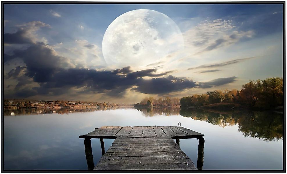 Papermoon Infrarotheizung »Steg im Wasser mit Mond« günstig online kaufen