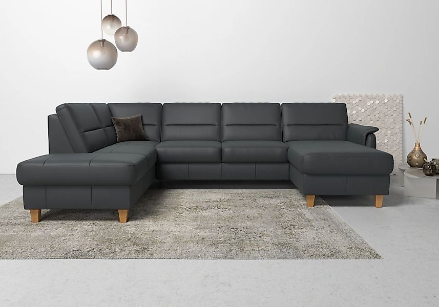 Home affaire Wohnlandschaft "Palmera U-Form, B: 308 cm" optional Bettfunkti günstig online kaufen