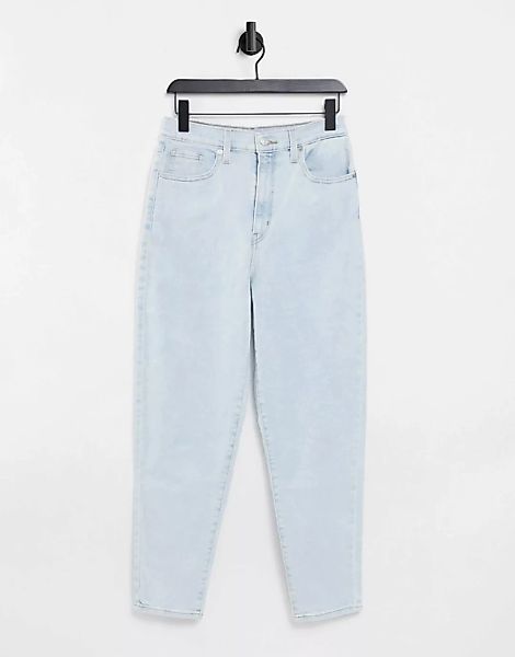 Levi's – Schmal zulaufende Jeans mit hohem Bund in Bleach-Waschung-Blau günstig online kaufen