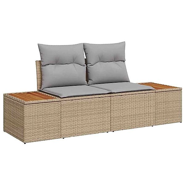vidaXL Garten-Sofa-Set mit Kissen 7-Tlg Beige Poly Rattan 3348126 günstig online kaufen