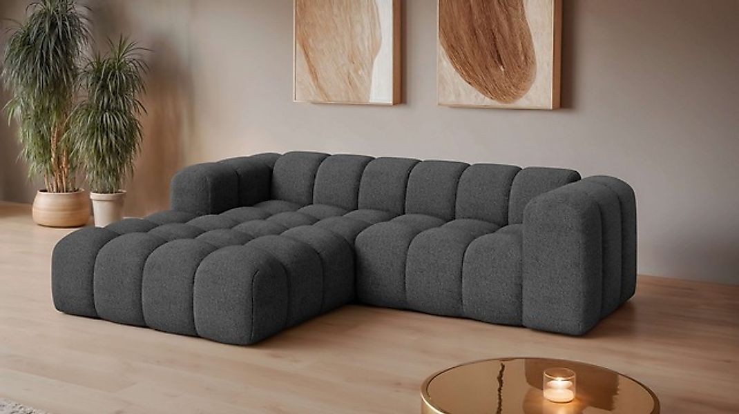 OTTO home Ecksofa »KALLIE Design-Sofa mit Wellenunterfederung, Bubble-Optik günstig online kaufen